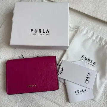 FURLA 핑크 가죽 명함지갑