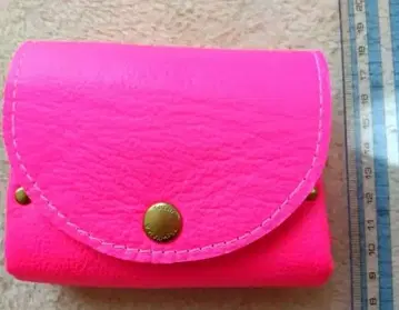 가죽 지갑 코인 케이스 소가죽 형광 핑크 YUICHI TACHIYAMA