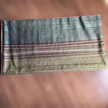 코모리 초목 염색 공방 스트라이프 디자인 오비 나무 상자 포함