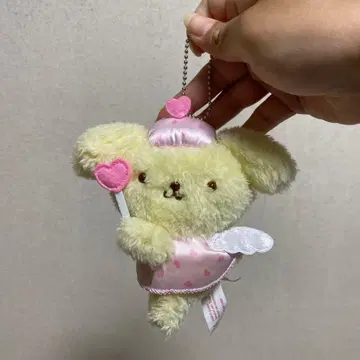 산리오 폼폼푸딩 엔젤 봉제 인형 키링