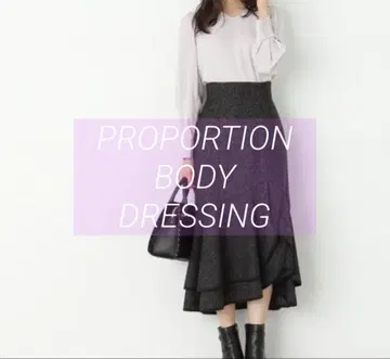 PROPORTION BODY DRESSING 티어드 파이핑 스커트