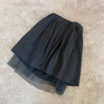 브루넬로쿠치넬리 튤 레이스 장식 차콜 그레이 스커트