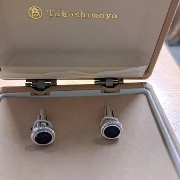 Takashimaya 블랙 커프스 단추 케이스 포함