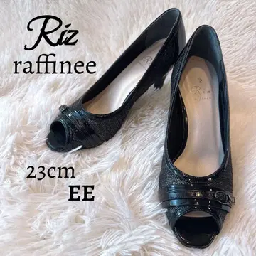 [ 새상품 ] 리즈라피네 펌프스 오픈토 블랙 에나멜 라메