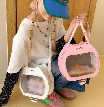 숄더백 이타백 사선 크로스백 대용량 투명창 캐주얼