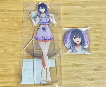 최애의 아이 캔뱃지 아크릴 스탠드 쿠로카와 아카네 극락탕 세트