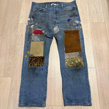 mindseeker 빈티지 패치워크 디자인 데님 팬츠