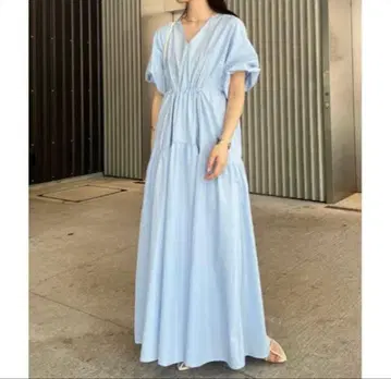 mystic 드로스트 개더 원피스 스카이블루 0