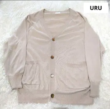우루 가디건 베이지 얇은 소재 두꺼운 원단 실크 혼방 18SUK02