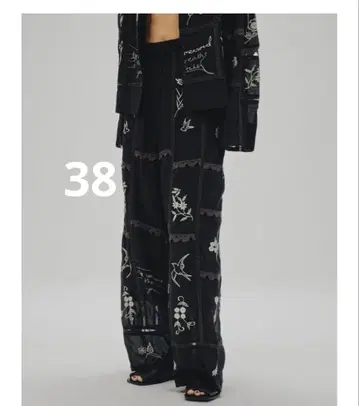 todayful 자수 패치워크 트라우저 블랙 38