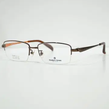 일본제 스퀘어 안경 프레임 브라운 x 오렌지 렌즈 교환 가능 새상품