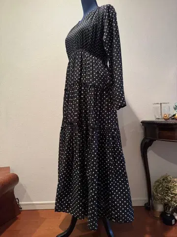 ne Quittez pas 누키테파 도트 티어드 원피스 개더