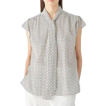 새상품급 24SS 보르지 BB 다이애그널 프린트 보타이 블라우스 S