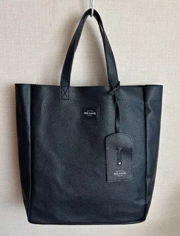 BEAMS 빔즈 네임택 포함 토트백 (다크 네이비 계열)