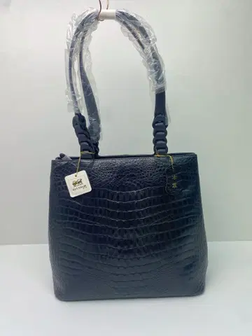 새상품 Carriage 토트백 백 숄더백 악어 엠보싱 천연 가죽
