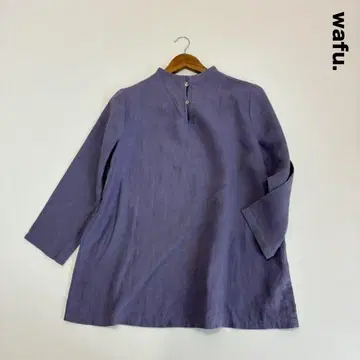 wafu. 와프 하이넥 긴팔 풀오버 튜닉 라벤더 단추식