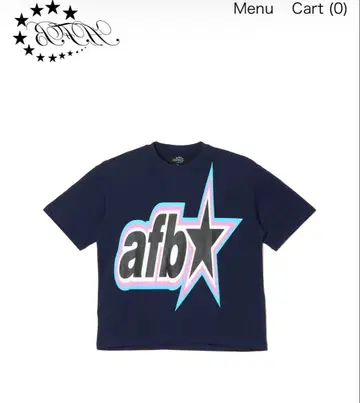 afb 그래픽 T셔츠 L 네이비