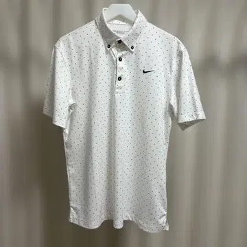 나이키 드라이핏 화이트 도트 무늬 피케 셔츠 L