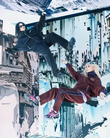 아식스 x 요아소비 니트 팬츠 '블랙'