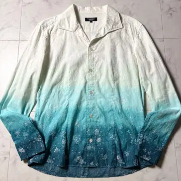 TORNADO MART Y2K 그라데이션 꽃무늬 플라워 긴팔 셔츠