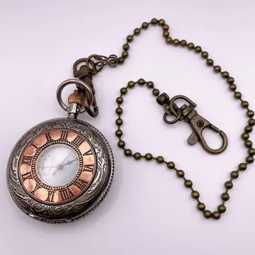 새상품급 작동 여성용 회중시계 리프 무늬 로마 숫자 빈티지 레트로