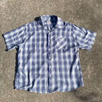 Backers 옴브레 체크 셔츠 박스 실루엣 레이온 혼방 L