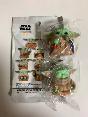 스타 워즈 만달로리안 그로구 소프트 비닐 퍼펫 마스코트 2개 세트