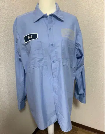 [분위기 발군] Cintas 워크 셔츠 긴팔 블루 Bob 패치 XL 상당