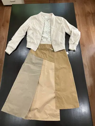 [ 셋업 ] 블루종 ( 리버서블 ) 스커트