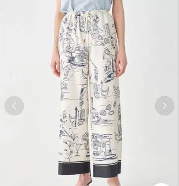 베네치아 프린트 스트레이트 팬츠