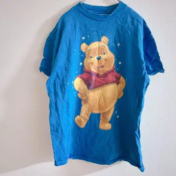 [레어] Disney 곰돌이 푸 빈티지 T셔츠 블루 M사이즈
