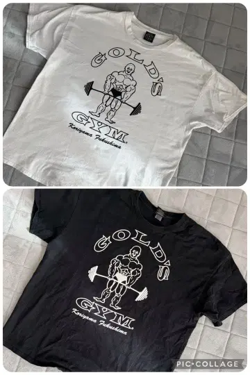 GOLD'S GYM 티셔츠 화이트 블랙