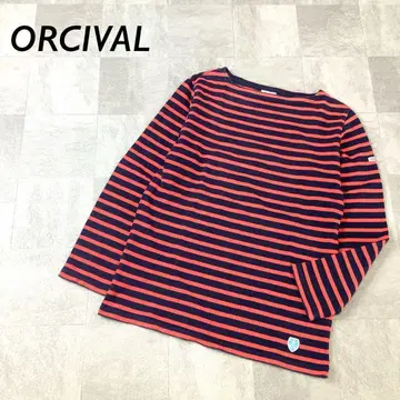 ORCIVAL 프랑스제 보더 보트넥 티셔츠 네이비 레드