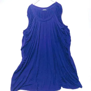 주카 개더 플리츠 슬리브리스 원피스 ( M ) 네이비 튜닉