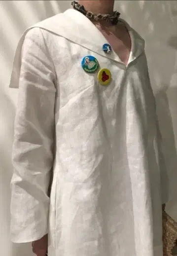 르 바캉스 데일리 리넨 세일러 블라우스 풀오버 화이트 BEAMS 취급