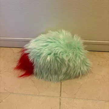 TSUMORI CHISATO 퍼 모자 민트 x 레드 개성파