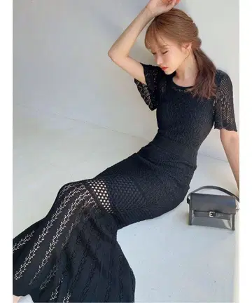 resexxy 크로셰 니트 원피스