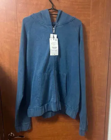 ZARA 자라 후드티 후디 맨투맨 트레이닝복 블루 워시