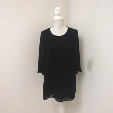 레리안 블랙 레이스 크로쉐 5부 소매 튜닉 9호