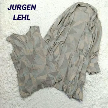 요건 레일 패치워크풍 롱 니트 가디건 앙상블 M