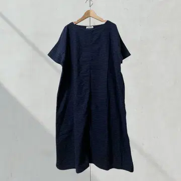스튜디오 클립 제품 염색 옥스 원피스 체크 무늬 프리 사이즈 네이비