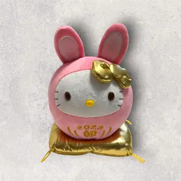 야쿠르트 헬로키티 간지 달마 토끼해 2023 봉제 인형 핑크