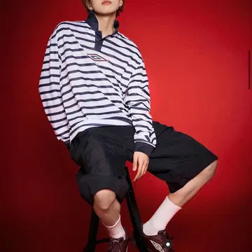 UMBRO x 아사히 하마다 스트라이프 저지 컬러 셔츠 XL