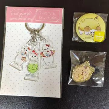 모프 샌드 & 산리오 콜라보 아크릴 키링, 핀 배지, 캔뱃지