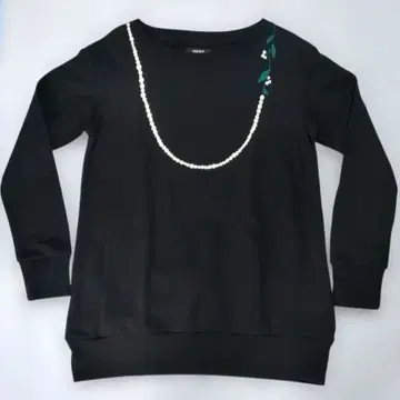 graniph 보트넥 맨투맨 튜닉 그라니프 펄 목걸이