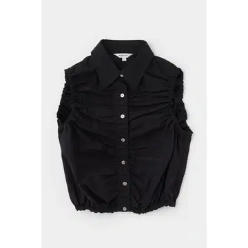 moussy GATHER SLEEVELESS 셔츠 BLK