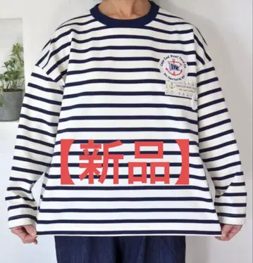 카이세이도 HAYATE 세일러 보더 와펜 페타페타 긴팔 티셔츠