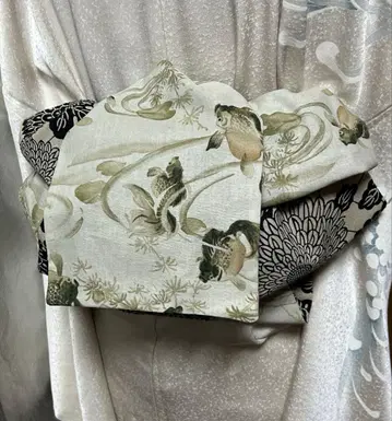 어른용 헤코비, 묵화풍 금붕어 패턴 리버서블 긴 길이