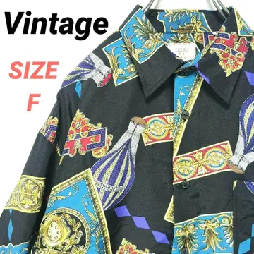 빈티지 패턴 셔츠 고딕 패턴 열기구 패턴 올 패턴 남성용 긴팔 빈티지