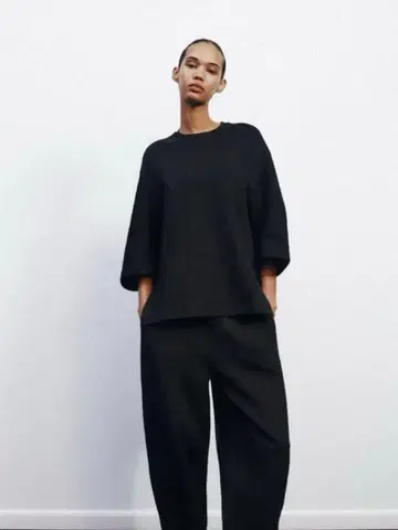 ZARA 인터록 T셔츠 완판템 L 사이즈
